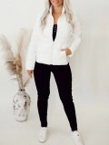White dark patterned down jacket