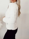 White dark patterned down jacket
