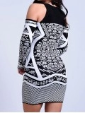 Women Casual Elegant Print Sweater Dress