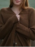 Women's brown elegant knitted sweater