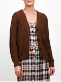 Women's brown woven cardigan