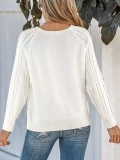 Women's cable knit button sweater