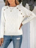 Women's cable knit button sweater