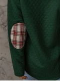 Women's casual patchwork button sweatshirt