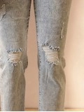Women's casual solid color slim fit jeans