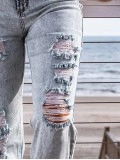 Women's casual washed ripped jeans