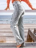 Women's casual washed ripped jeans