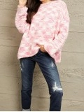 Women's contrast color long sleeve sweater