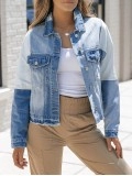 Women's contrast patchwork denim jacket