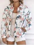 Women's contrast star print denim jacket