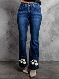 Women's Daisy Print Jeans