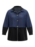 Women's denim patchwork coat