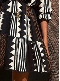 Women's Ethnic Printed Stretch Waist Dresses