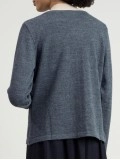 Women's gray woven wool sweater