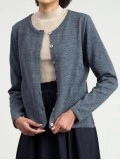 Women's gray woven wool sweater