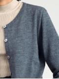 Women's gray woven wool sweater