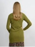 Women's green elegant knitted sweater