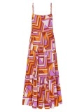 Women's halter holiday geometric print dress