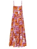 Women's halter holiday geometric print dress
