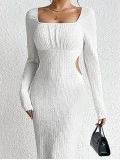 Women's hollowed out slim knit dress