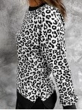 Women's leopard print crew neck sweatshirt