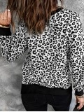 Women's leopard print crew neck sweatshirt