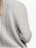 Women's light gray woven wool sweater