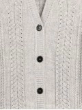 Women's light gray woven wool sweater