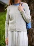 Women's light grey woven wool sweater