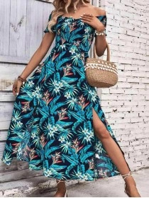 Women's Off Shoulder Split Dress