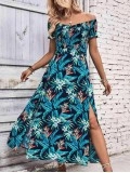 Women's Off Shoulder Split Dress