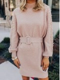 Women's Pearl Embellished Sweater Dress