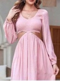 Women's pink open waist dress