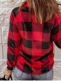 Women's plaid patchwork long sleeve sweatshirt