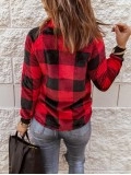 Women's plaid patchwork long sleeve sweatshirt