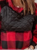 Women's plaid patchwork long sleeve sweatshirt