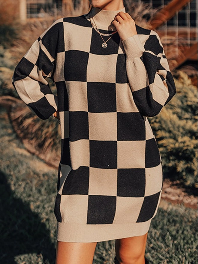 Women's Plaid Sweater Dress