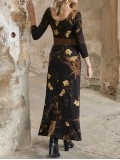 Women's Printed Knit Long Dress