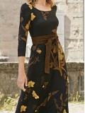 Women's Printed Knit Long Dress