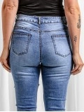 Women's ripped slim fit mid-rise jeans