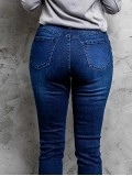 Women's ripped solid color pencil jeans