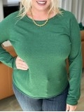 Women's simple solid color crew neck sweater