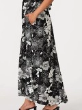 Women's V-neck printed casual dress