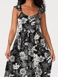 Women's V-neck printed casual dress