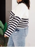 Women's V-neck striped sweater