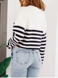 Women's V-neck striped sweater