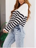 Women's V-neck striped sweater
