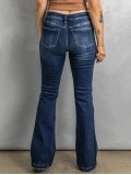 Women's Versatile Button Flared Jeans