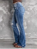 Women's versatile micro-flared jeans