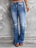 Women's versatile micro-flared jeans